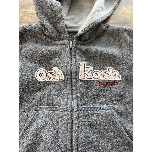 Osh Kosh Unisex Gray 9month One-Pieces with Hoodie Zipper Outfit - Picture 4 of 7
